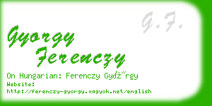 gyorgy ferenczy business card